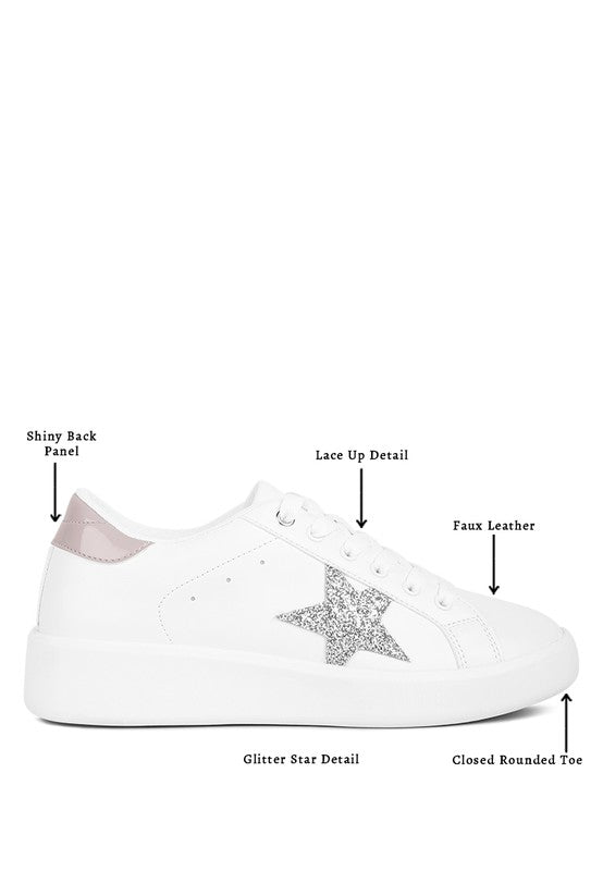 Starry Glitter Star Detail Sneakers - G Marie's Boutique 