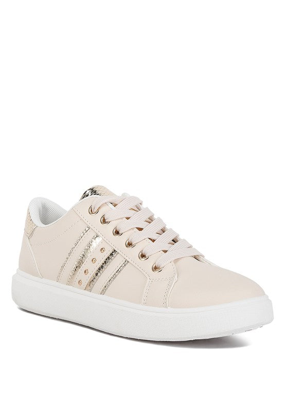 Claude Faux Leather Back Panel Detail Sneakers - G Marie's Boutique 