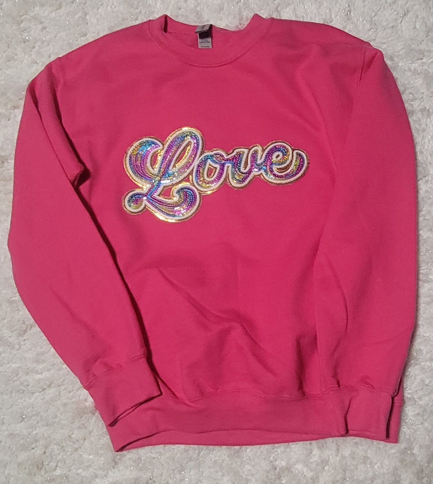 Sequin Love Patch Crewneck - G Marie's Boutique 