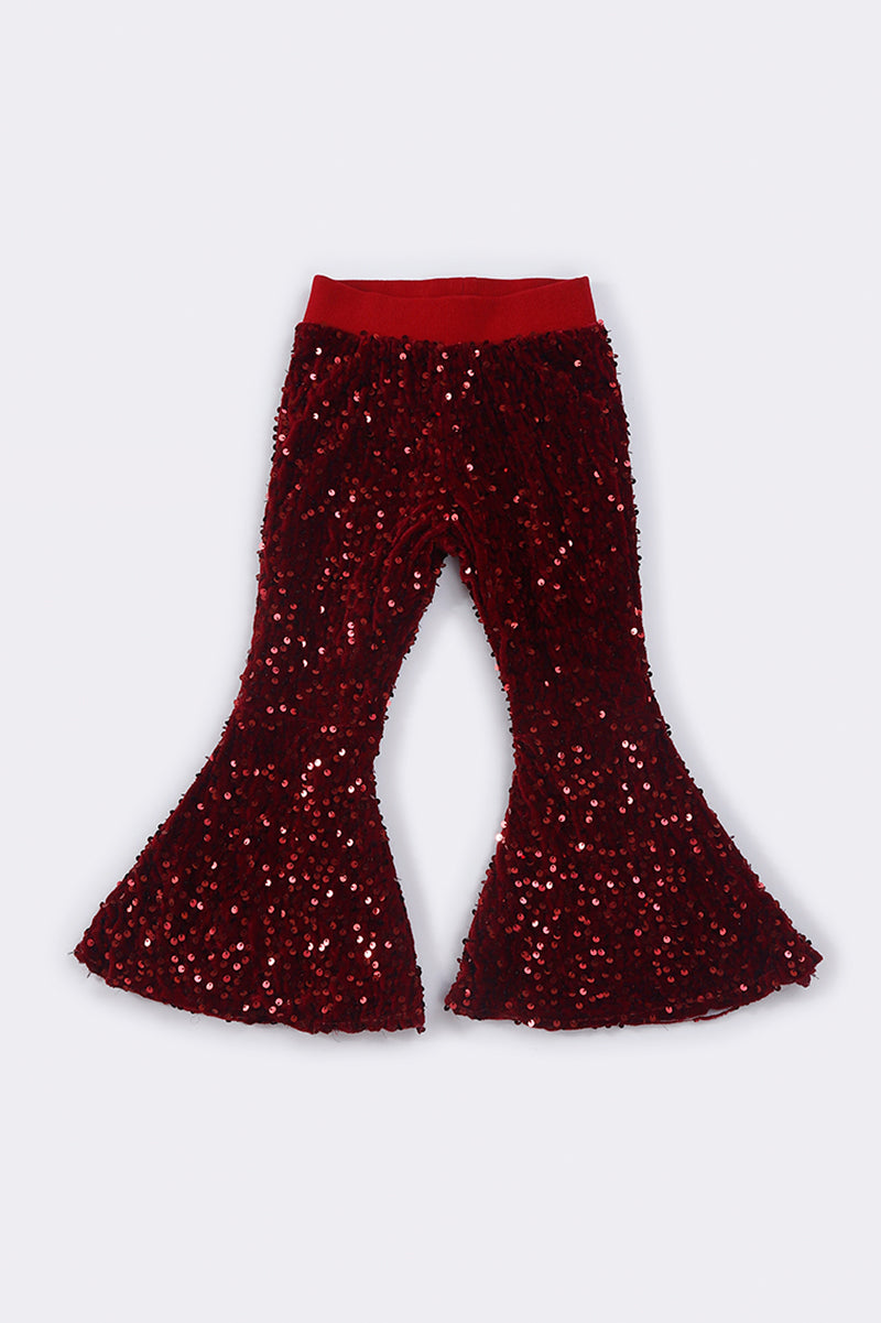 Sassy Soul Burgundy sequin bell pants