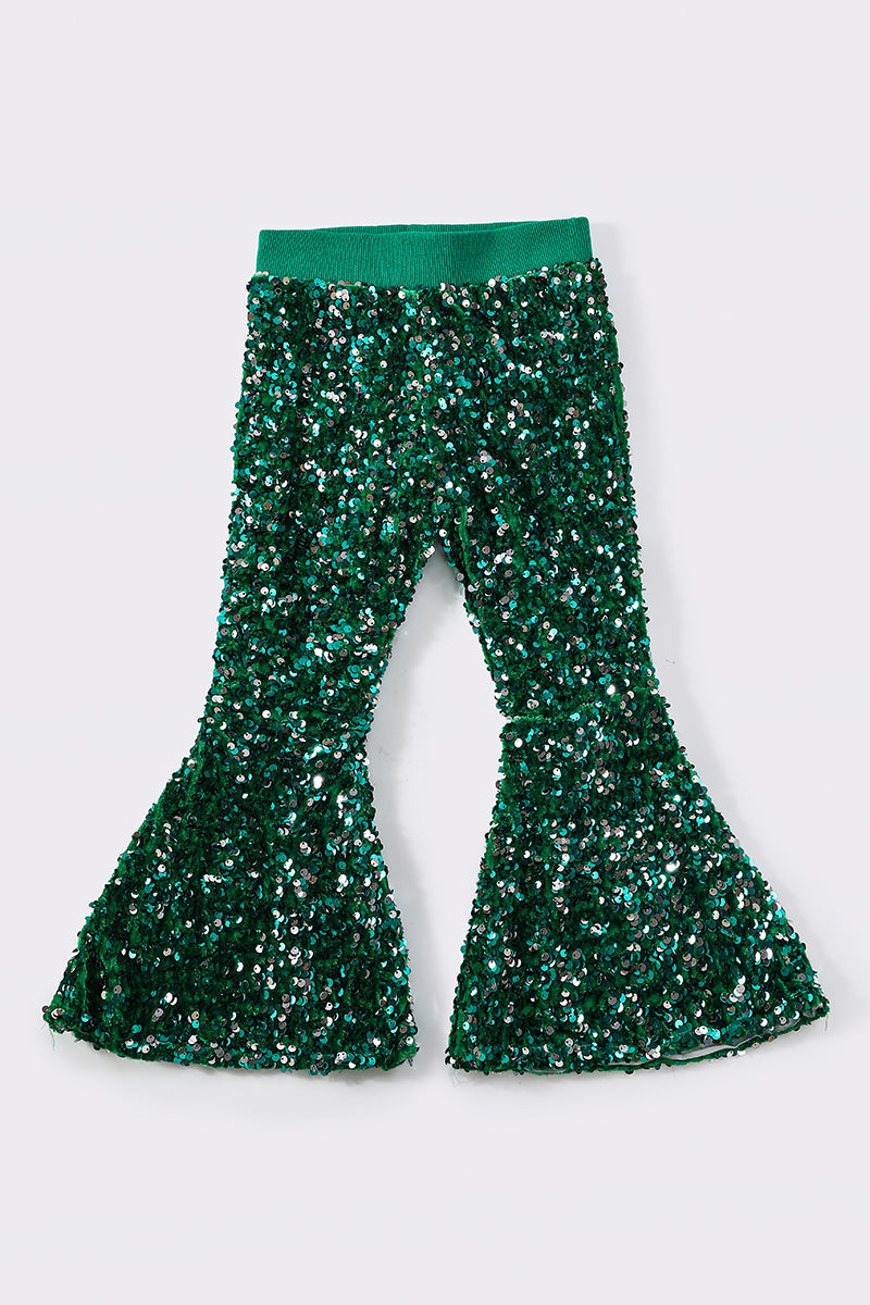 Sassy Soul Green sequin bell pants