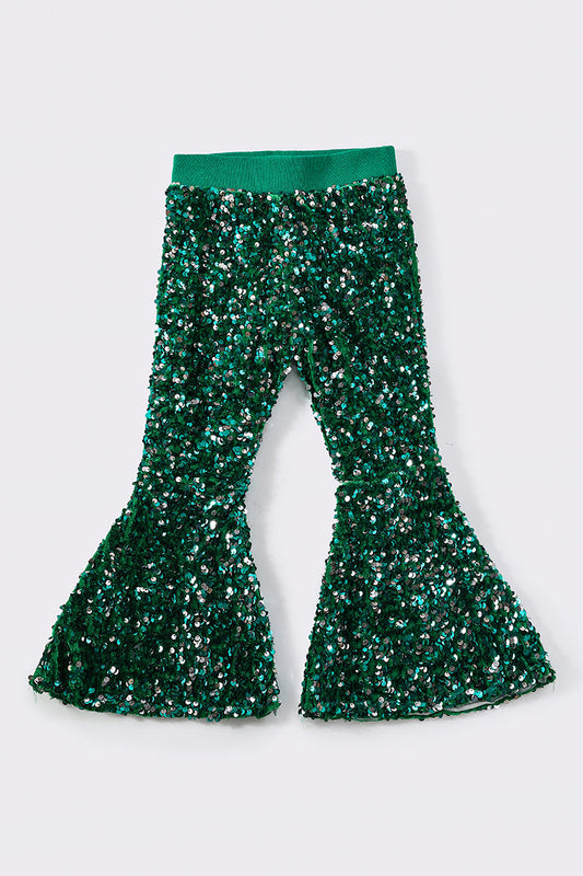 Sassy Soul Green sequin bell pants