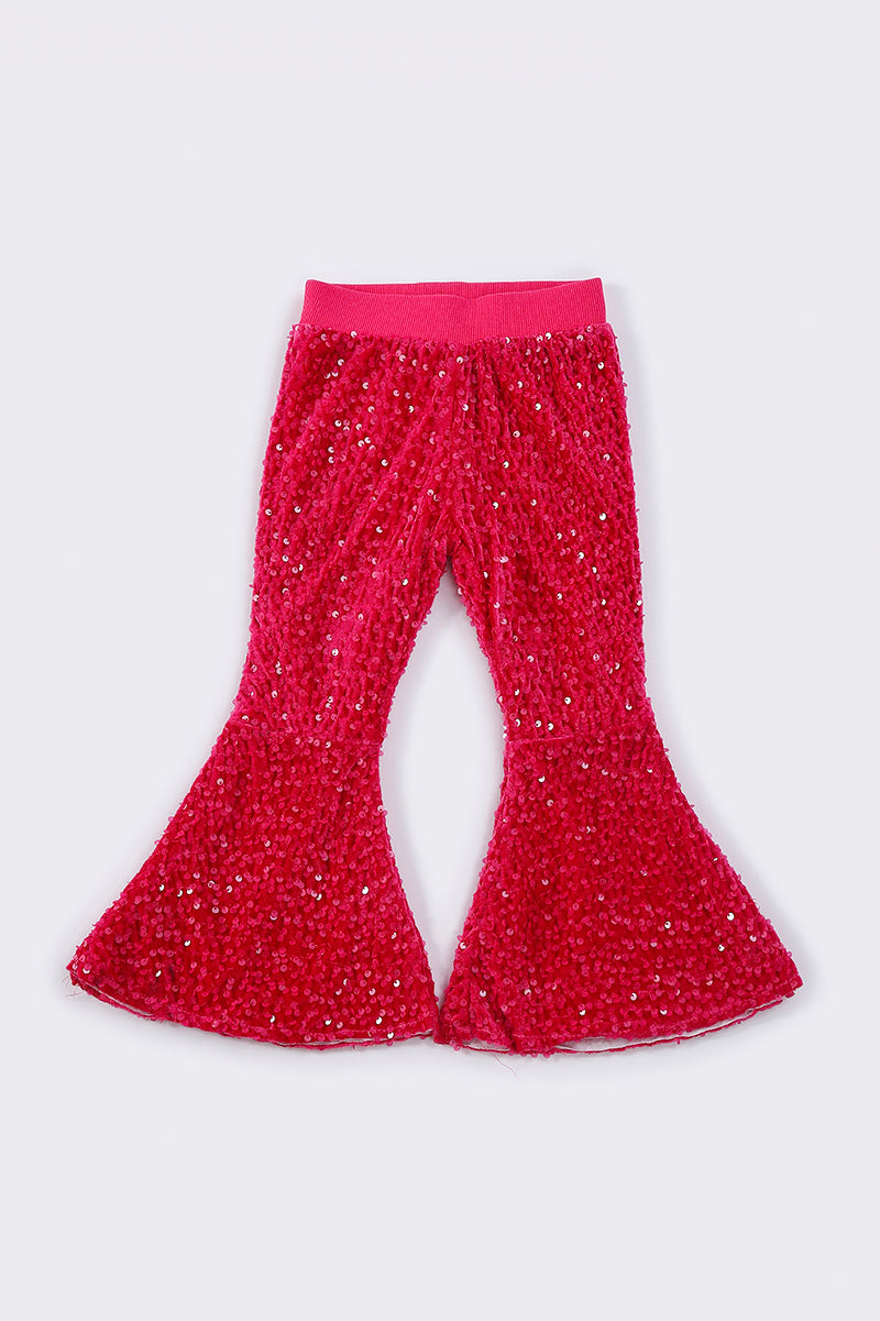 Sassy Soul Magenta sequin bell pants