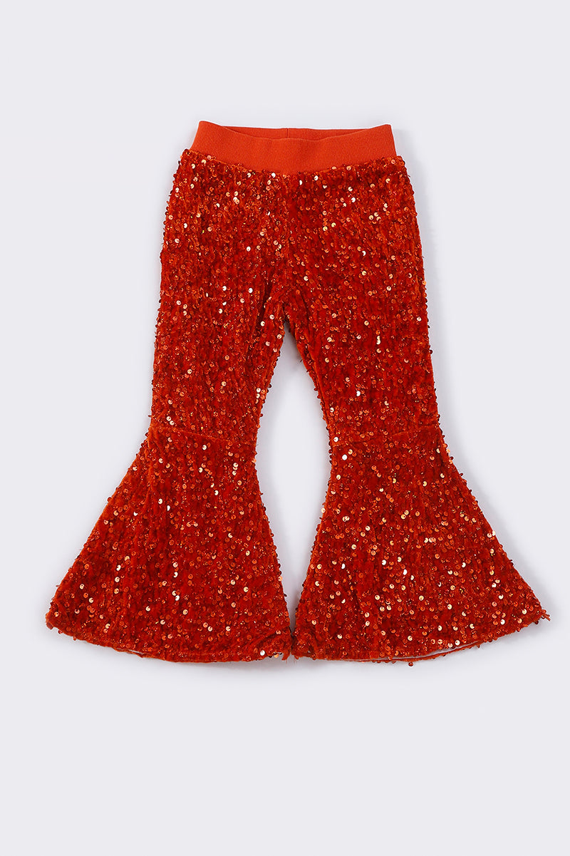 Sassy Soul Orange sequin bell pants