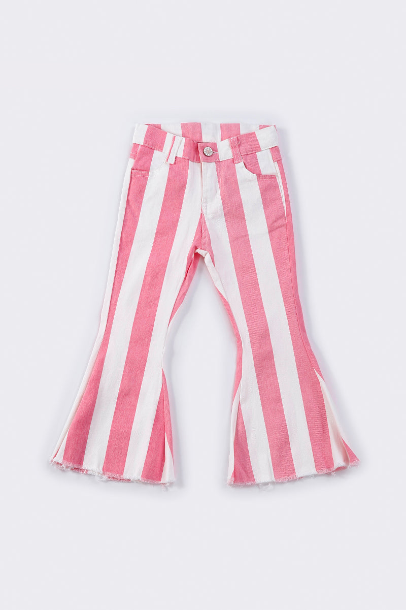 Sassy Soul Pink stripe bell denim jeans