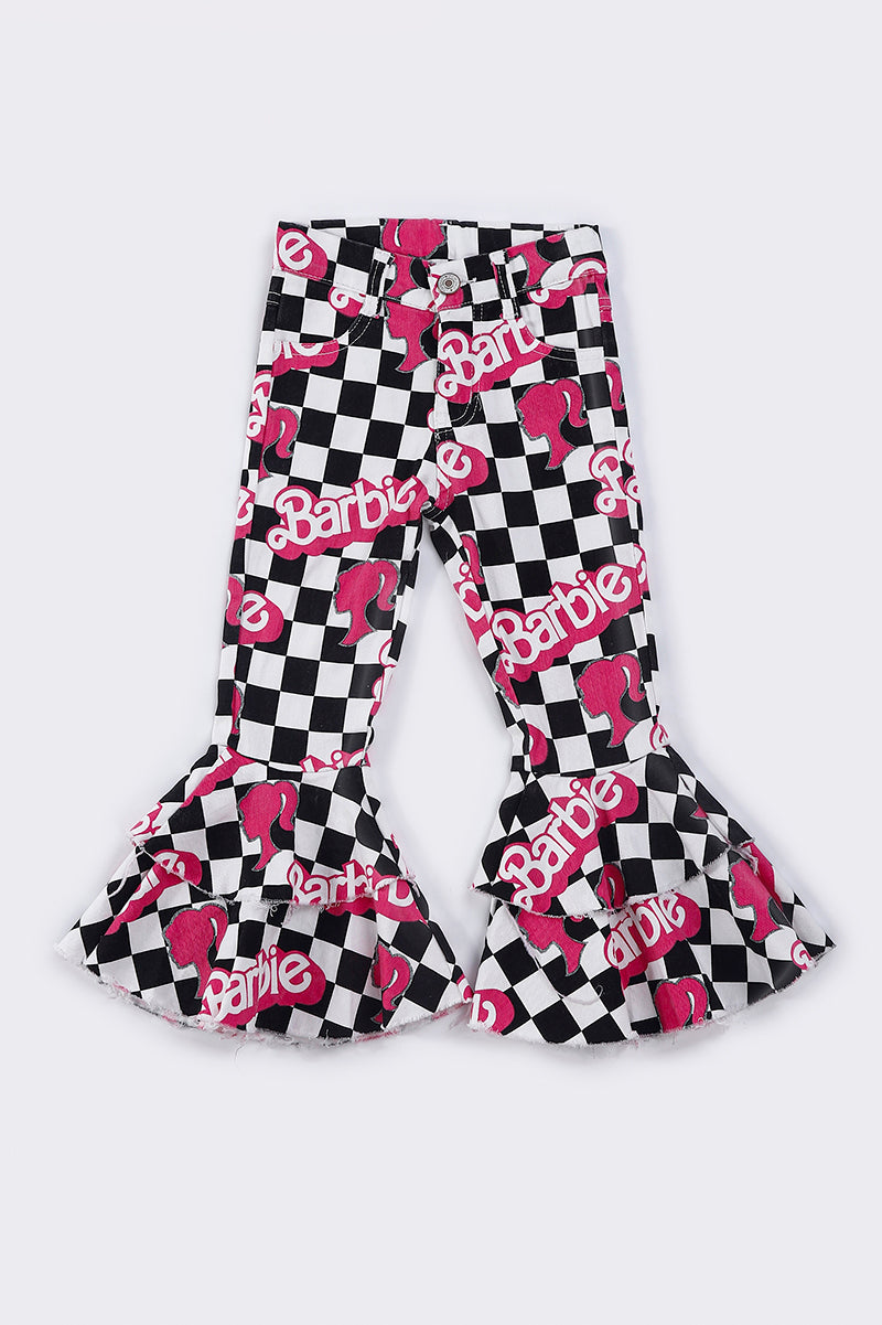 Sassy Soul Black checkered barbie bell denim jeans