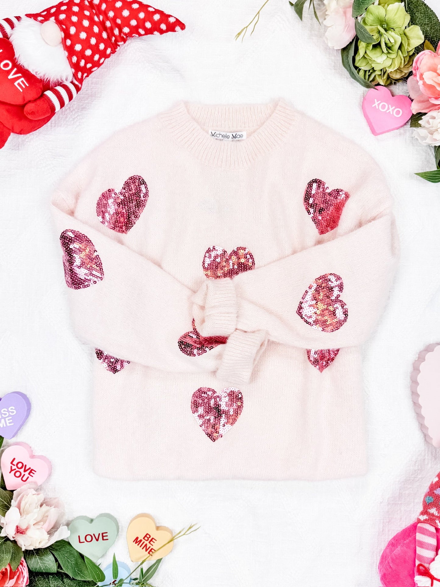 Michelle Mae Sparkle Hearts Sweater