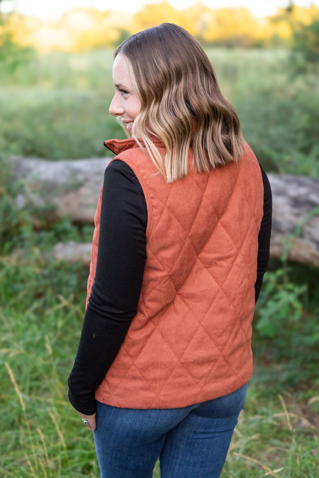 Michelle Mae Corduroy Vest - Pumpkin