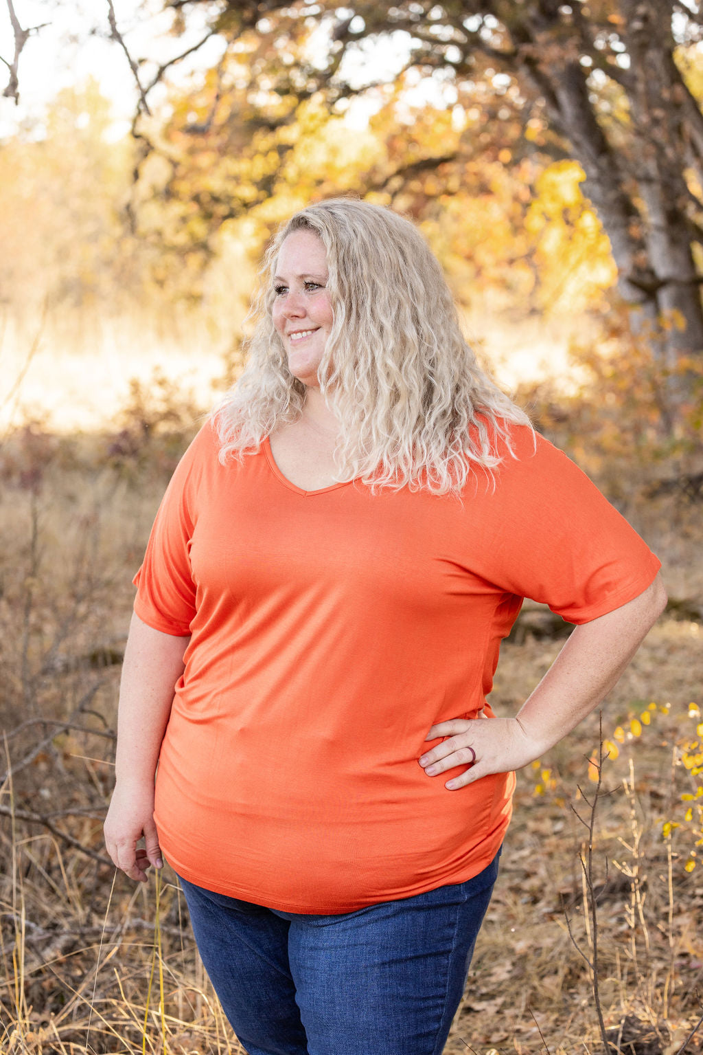 Michelle Mae Chloe Cozy Tee - Pumpkin