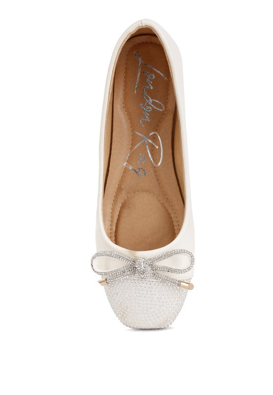 Aine Rhinestones Embellished Toe Cap Ballerinas - G Marie's Boutique 