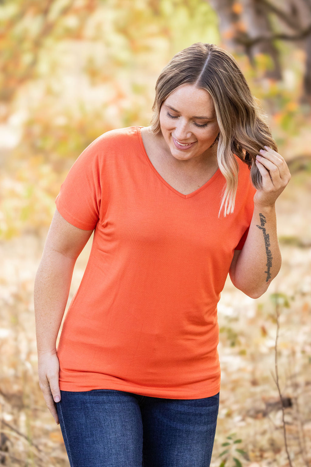 Michelle Mae Chloe Cozy Tee - Pumpkin