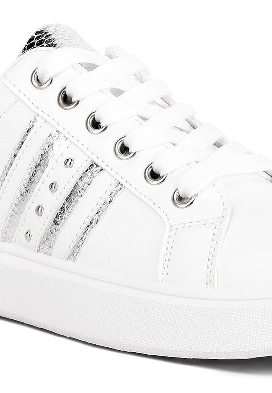 Claude Faux Leather Back Panel Detail Sneakers - G Marie's Boutique 