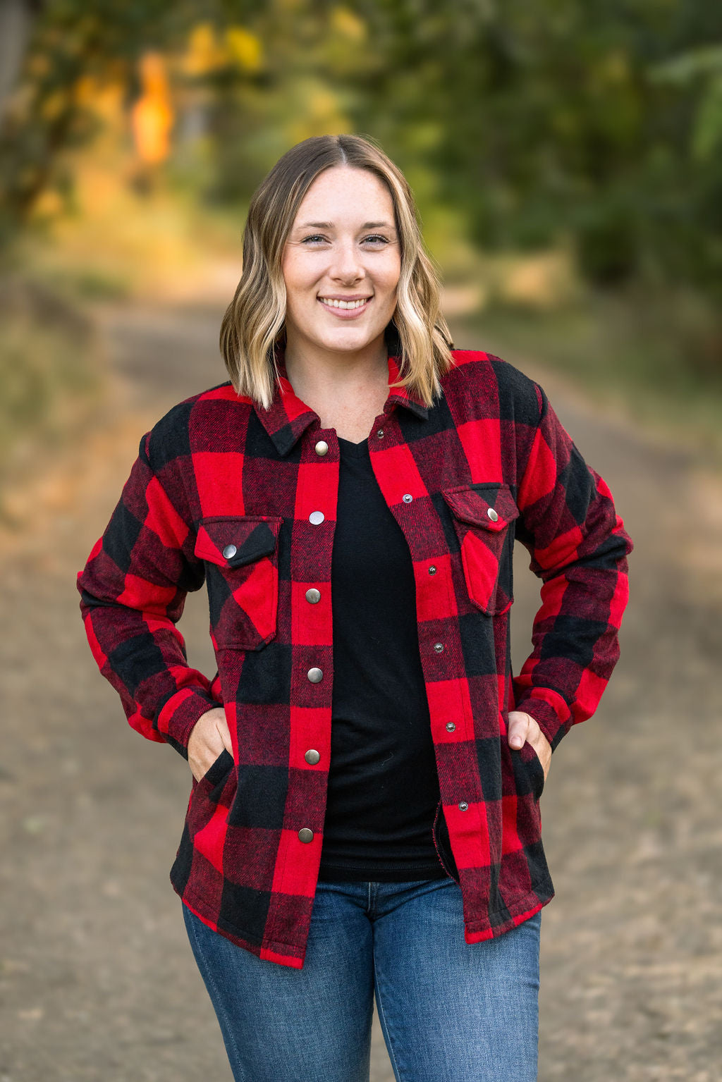 Michelle Mae Norah Plaid Shacket - Buffalo Plaid