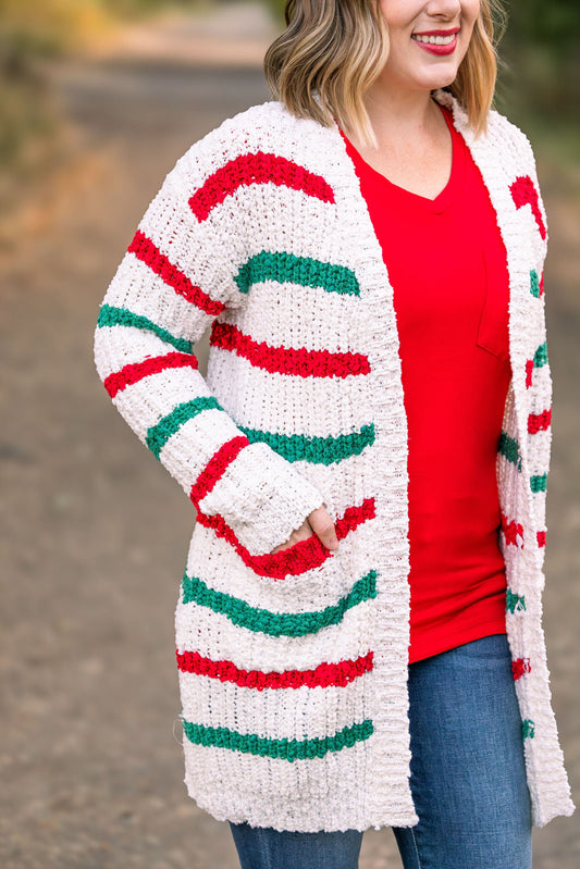 Michelle Mae Christmas Stripe Cardigan