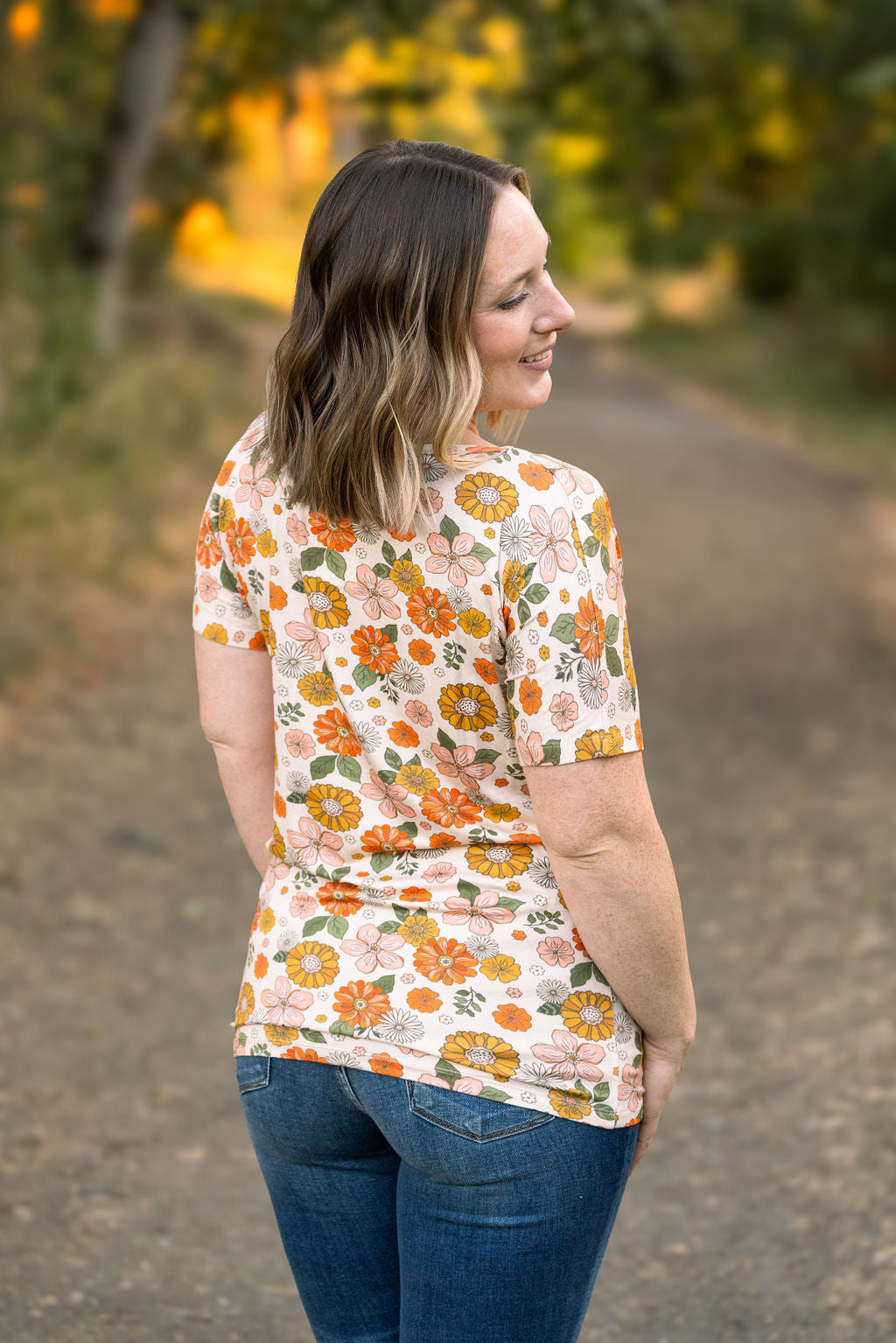 Michelle Mae Chloe Cozy Tee - Fall Boho Floral