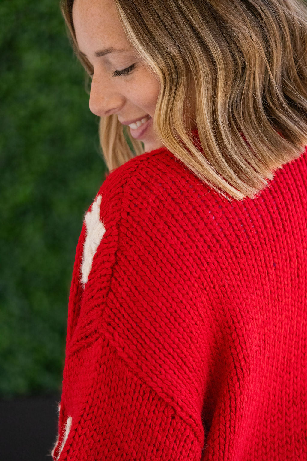 Michelle Mae Snowflake Cardigan - Red