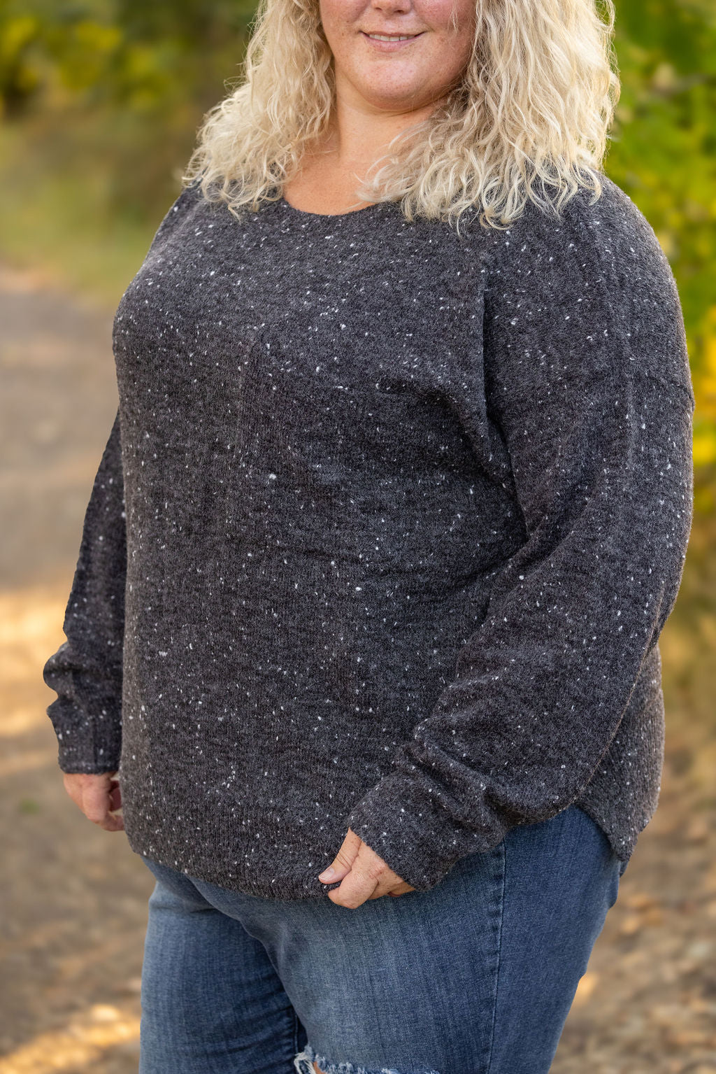 Michelle Mae Confetti Sweater - Charcoal