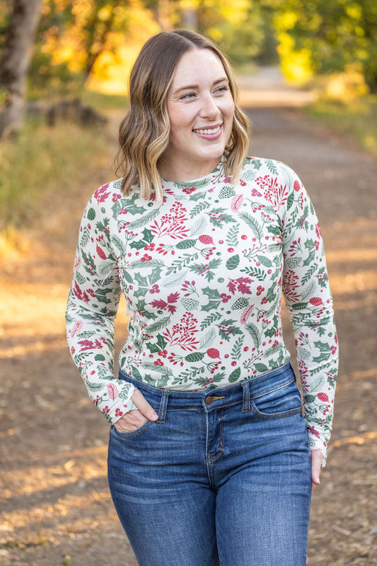 Michelle Mae Blair Long Sleeve Top - Holiday Berry