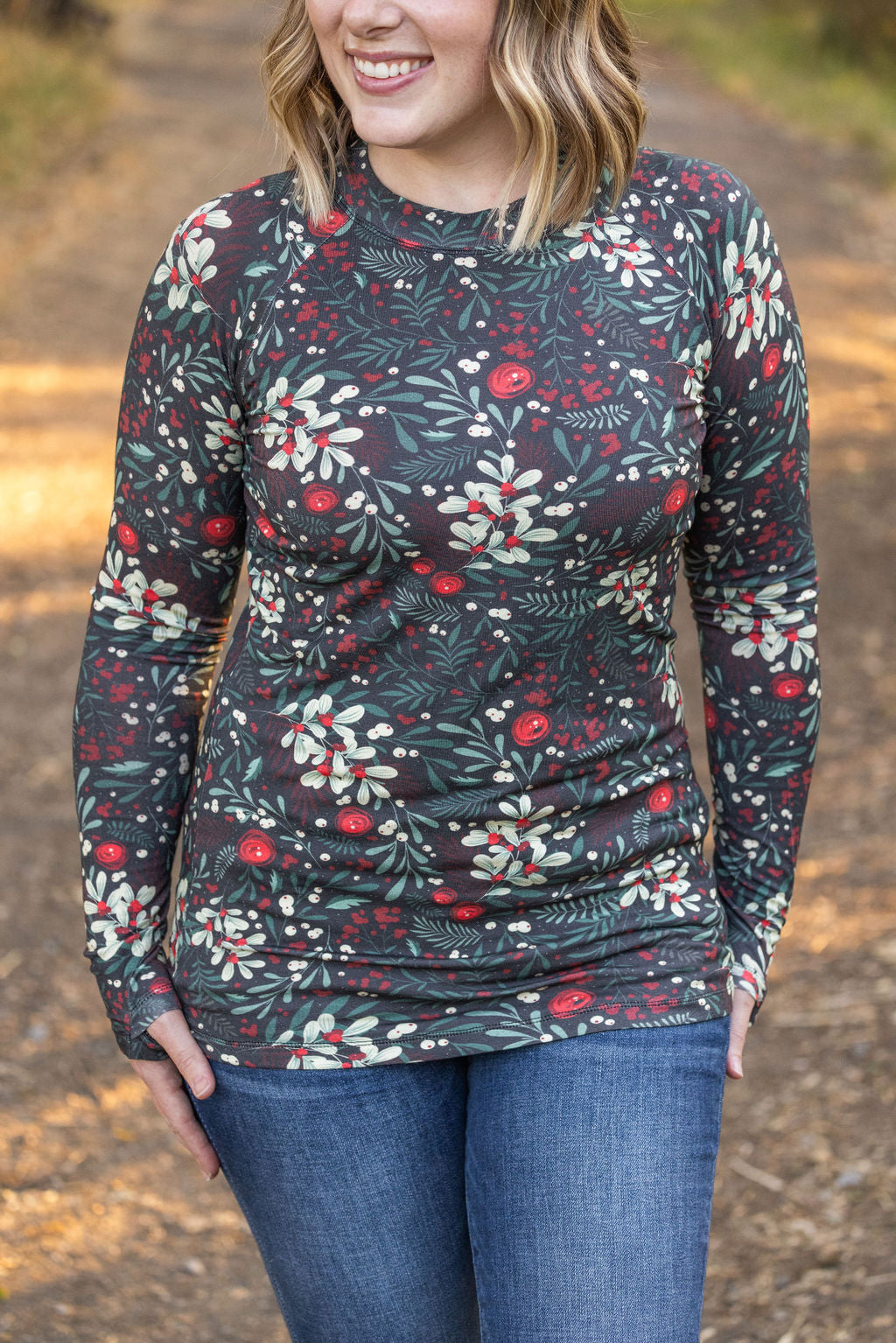 Michelle Mae Blair Long Sleeve Top - Evergreen Christmas