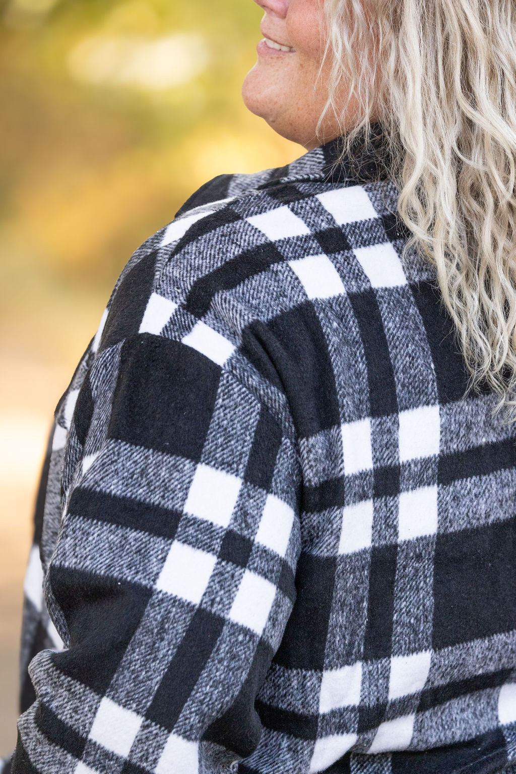 Michelle Mae Norah Plaid Shacket - Classic Black and White