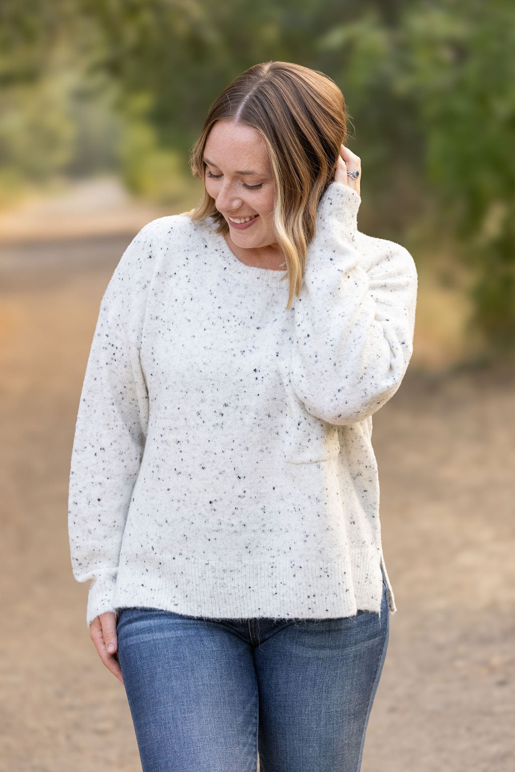 Michelle Mae Confetti Sweater - White