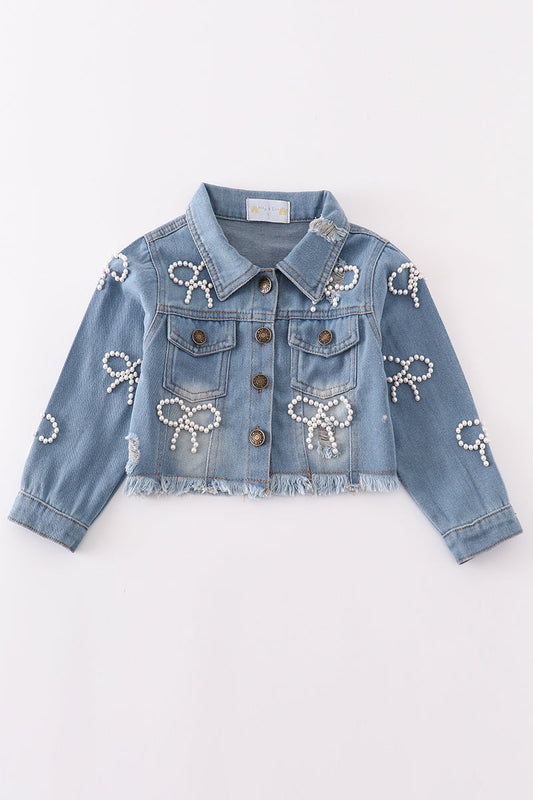 Abby & Evie Blue pearl denim jacket