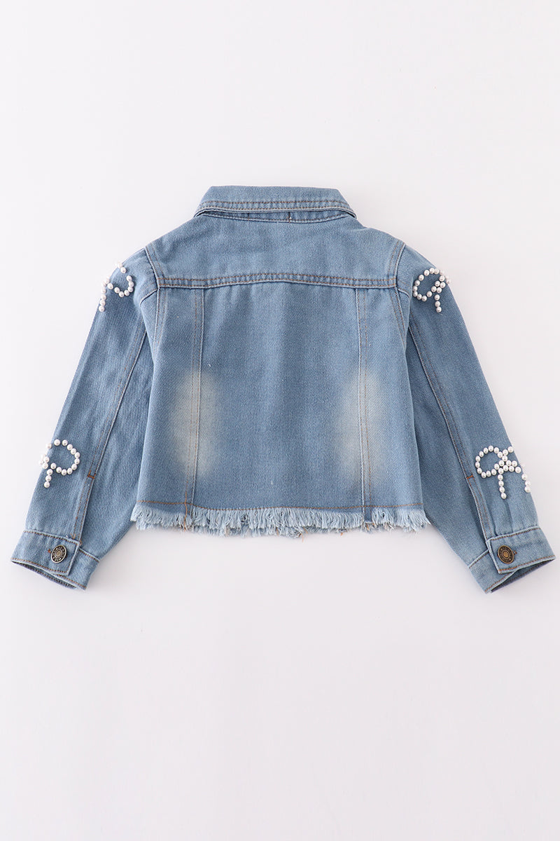 Abby & Evie Blue pearl denim jacket