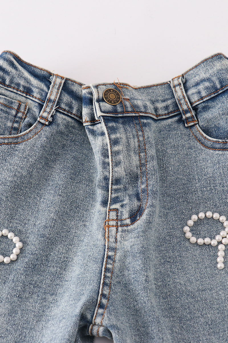 Abby & Evie Blue pearl denim jeans