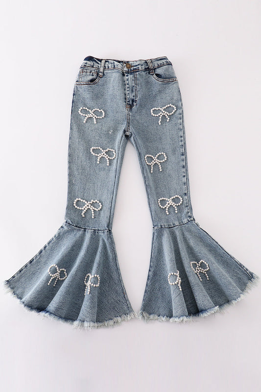 Abby & Evie Gray pearl denim jeans