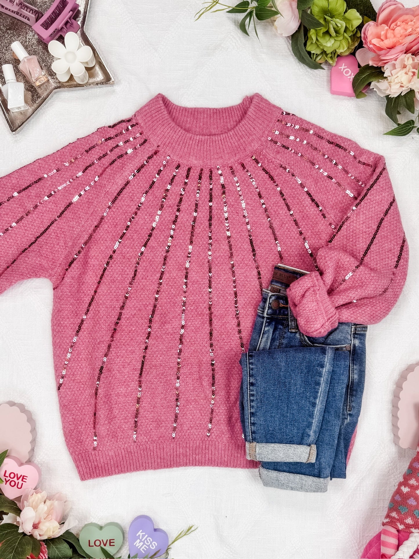 Michelle Mae Sparkle Stripes Sweater