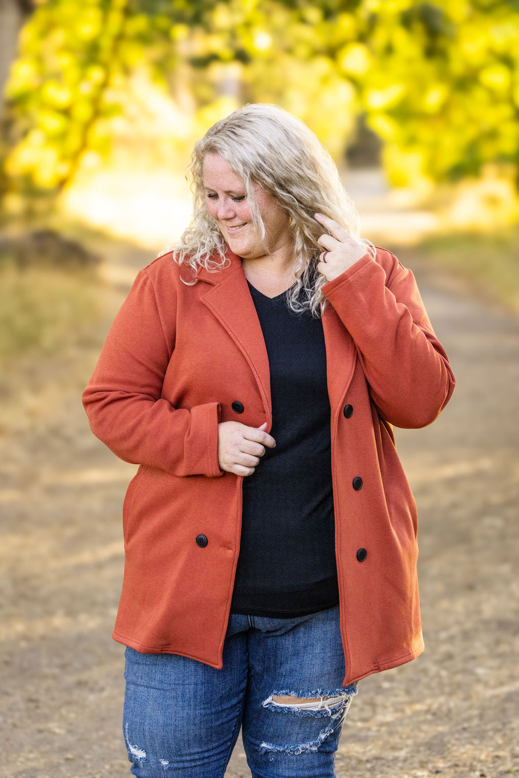 Michelle Mae Scarlett Sweater Jacket - Pumpkin