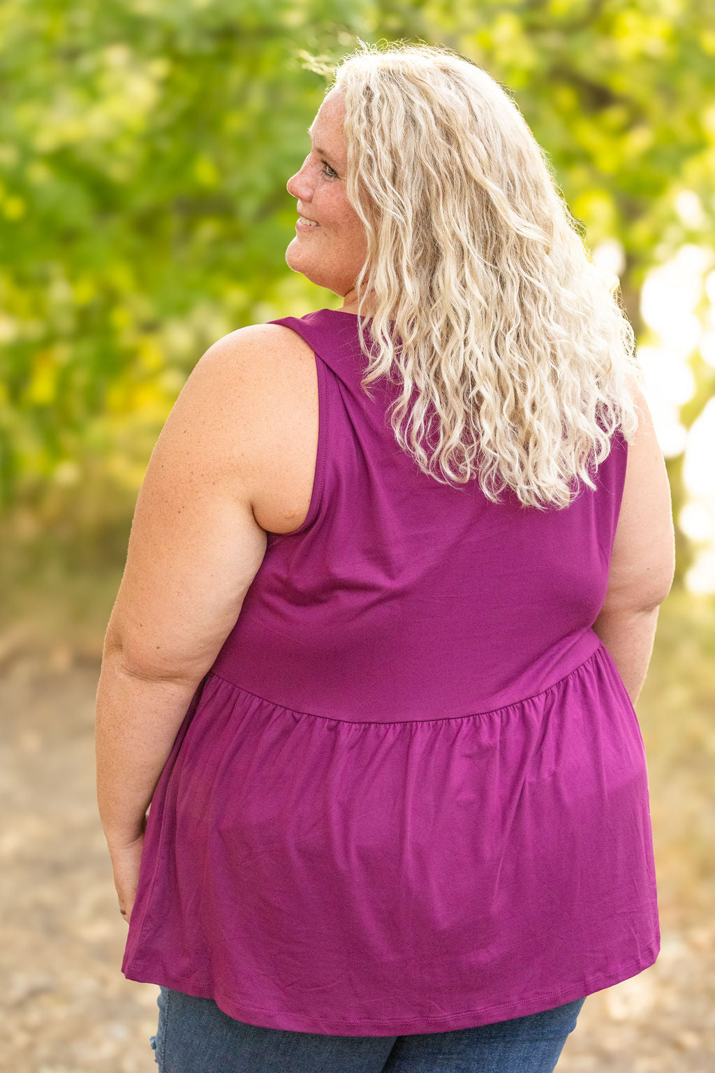 Michelle Mae Renee Ruffle Tank - Dark Purple