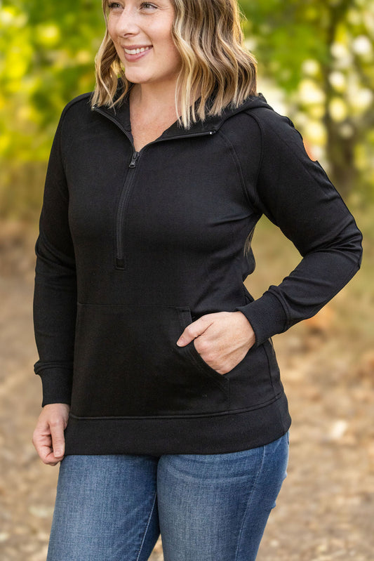 Michelle Mae Scuba HalfZip Hoodie - Black