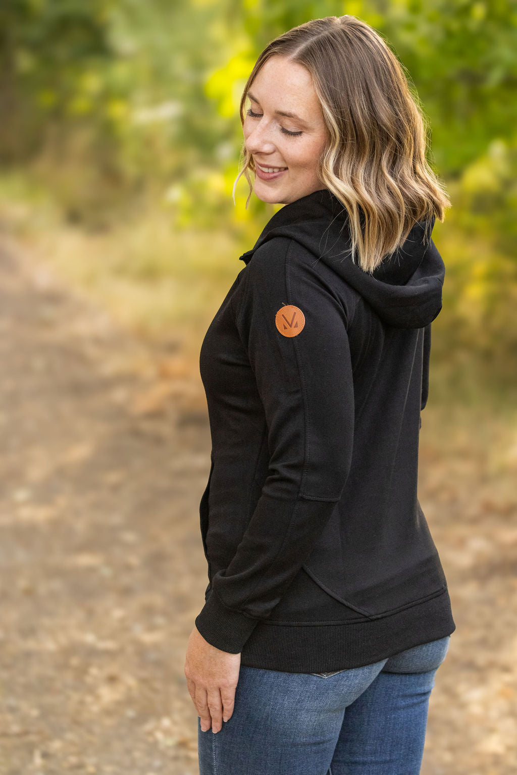 Michelle Mae Scuba HalfZip Hoodie - Black