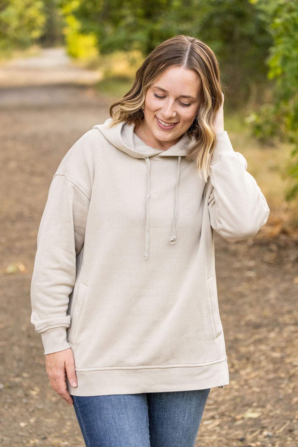 Michelle Mae Vintage Wash Hoodie - Beige