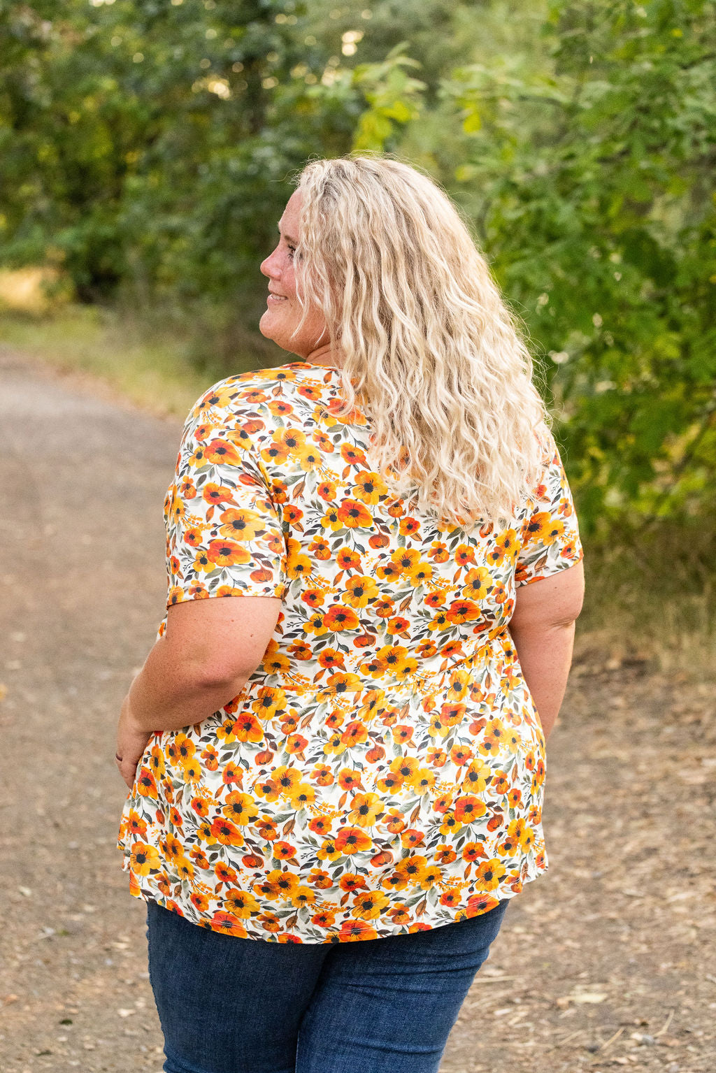 Michelle Mae Sarah Ruffle Short Sleeve - Fall Floral