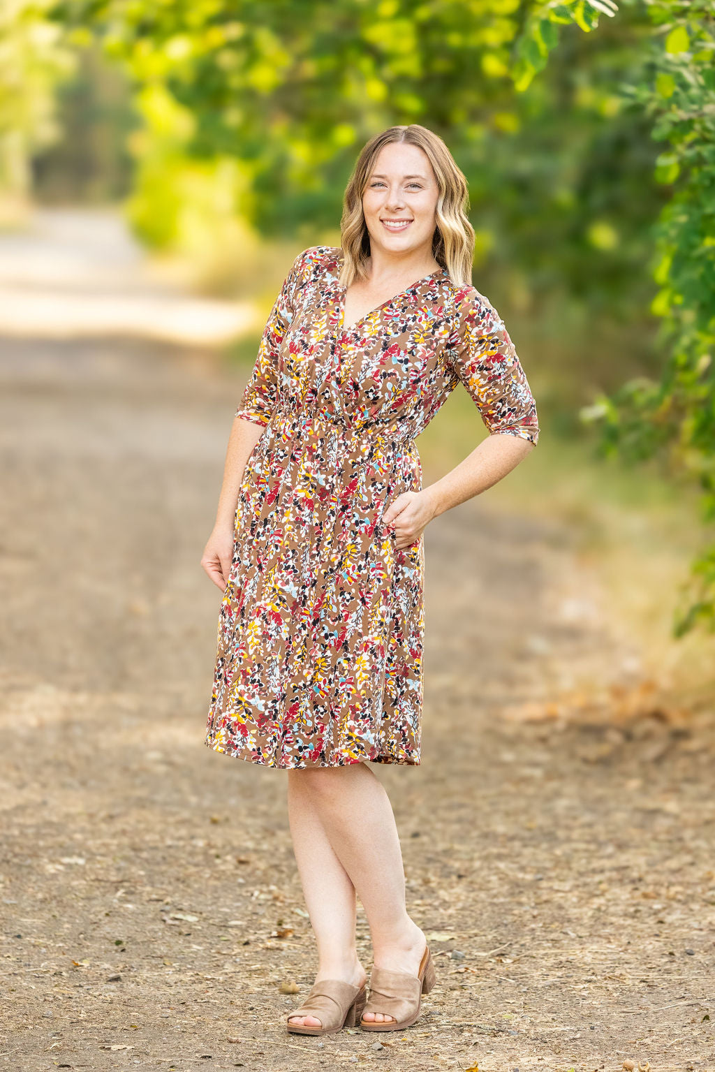 Michelle Mae Taylor Dress - Mocha Floral