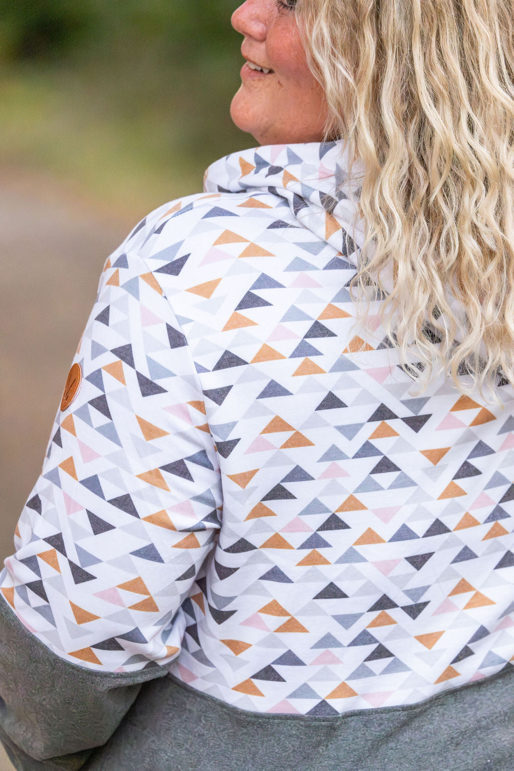 Michelle Mae Hailey Pullover Hoodie - Geometric and Charcoal