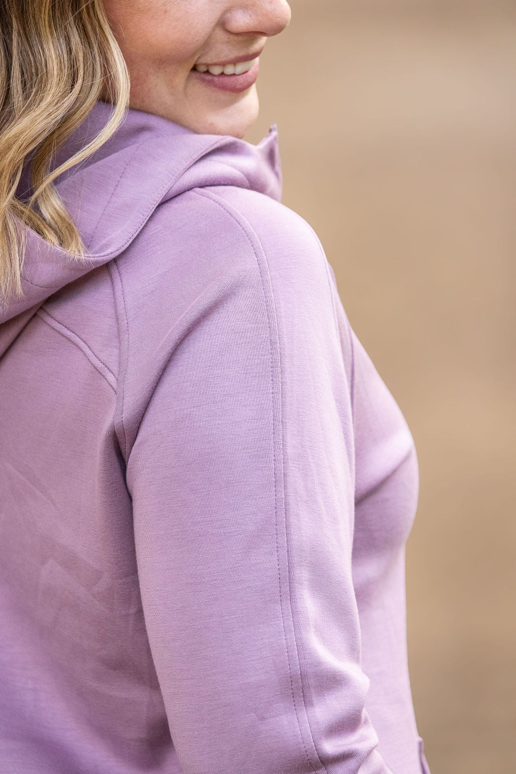 Michelle Mae Scuba HalfZip Hoodie - Lavender