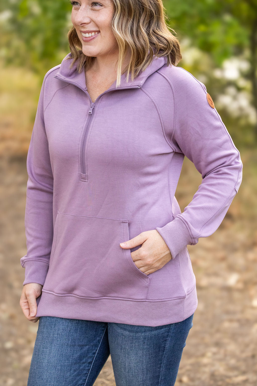 Michelle Mae Scuba HalfZip Hoodie - Lavender