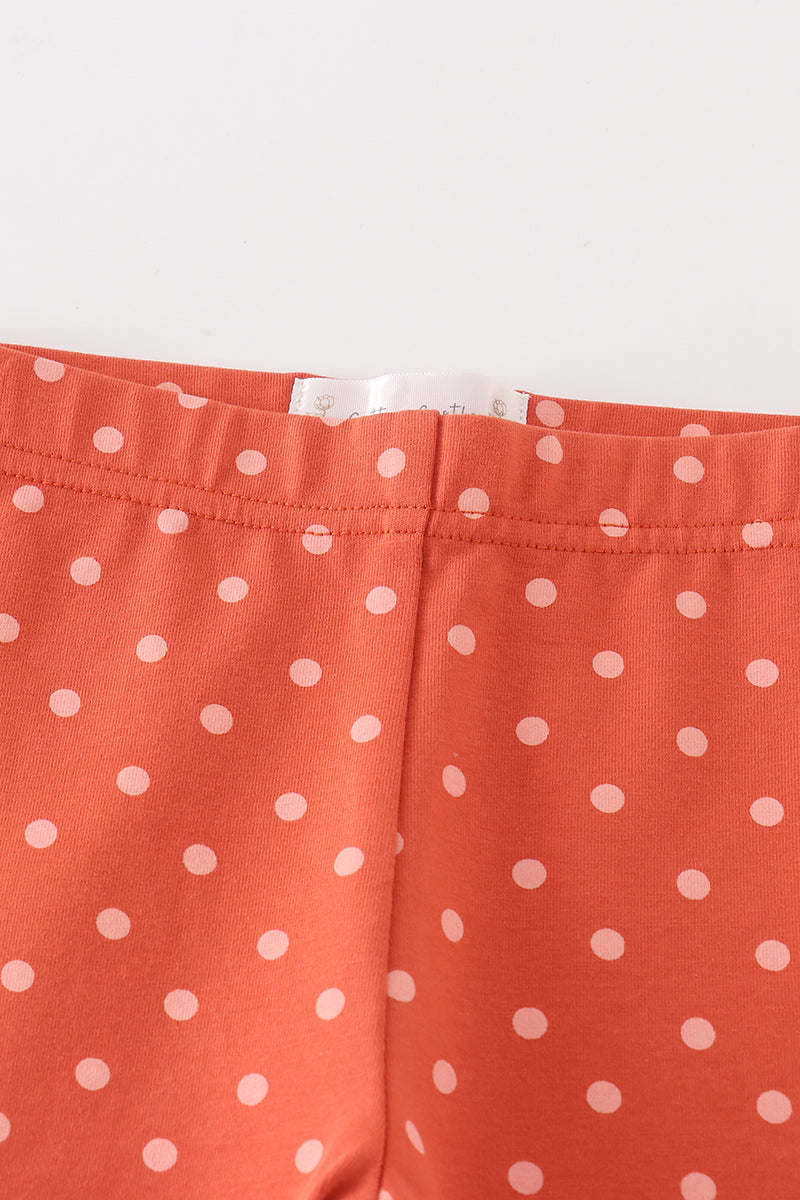 Cotton Castle Platinum rust dot ruffle girl pants