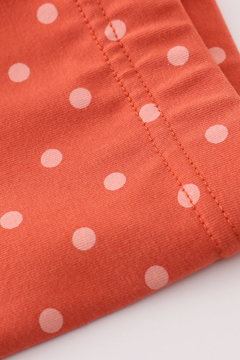 Cotton Castle Platinum rust dot ruffle girl pants