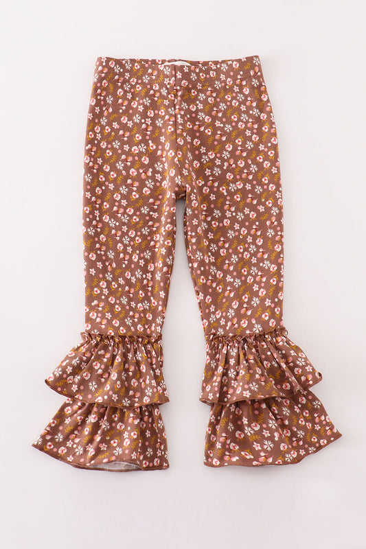 Cotton Castle Platinum brown floral layered pants