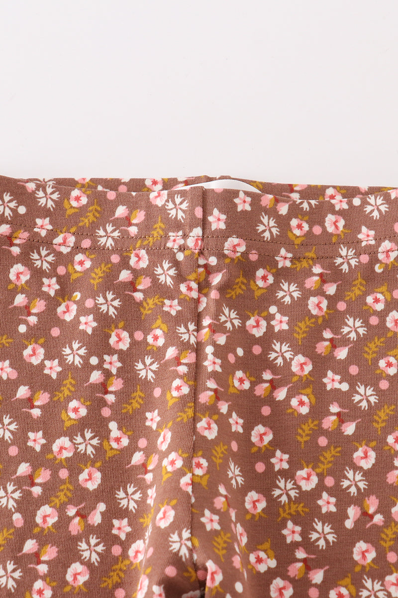 Cotton Castle Platinum brown floral layered pants