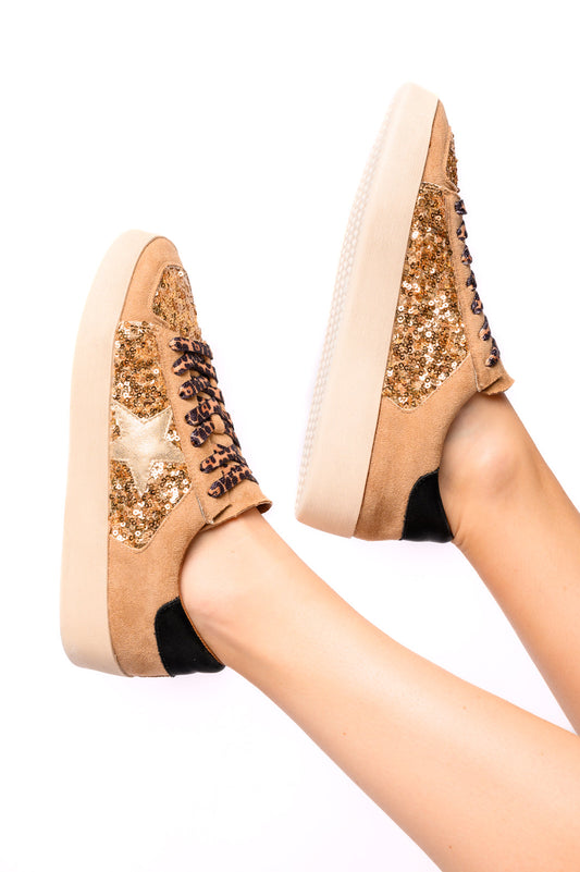 Corky's Another Round Sneakers in Gold Sequins