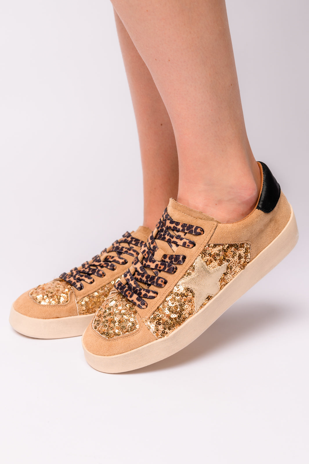 Corky's Another Round Sneakers in Gold Sequins