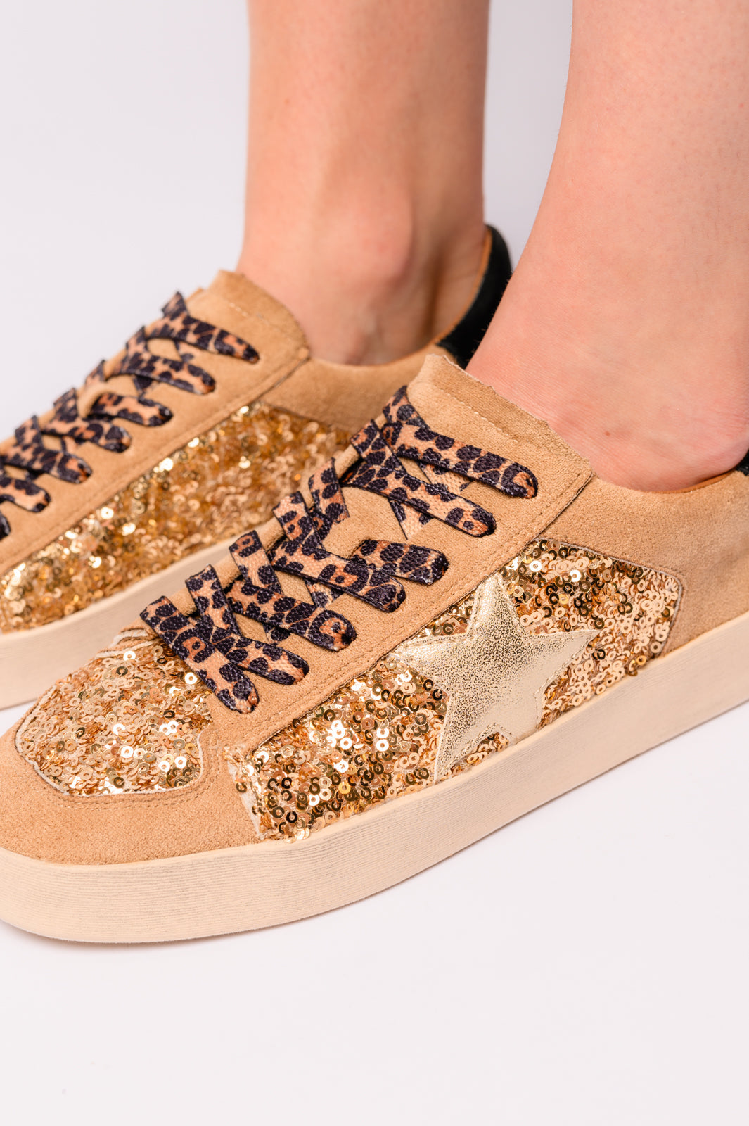 Corky's Another Round Sneakers in Gold Sequins