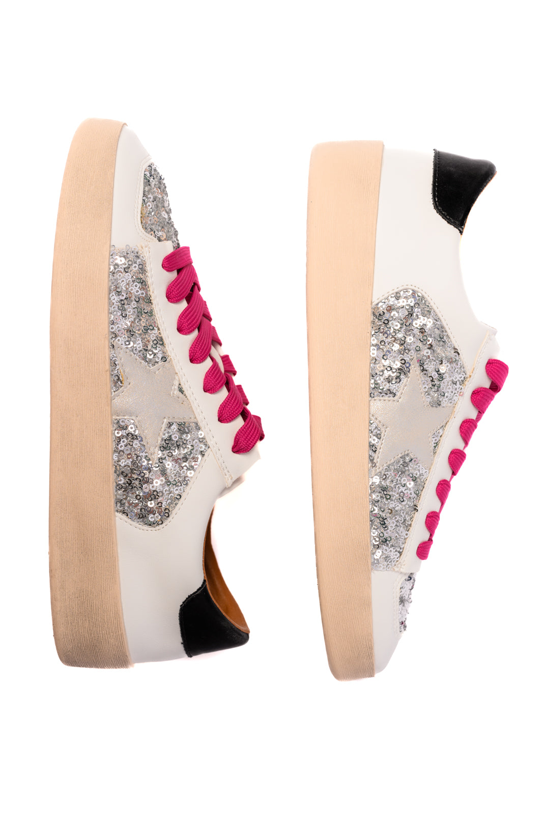 Corky's Another Round Sneakers in Silver Sequins