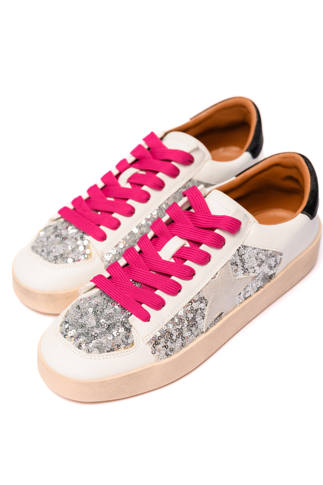 Corky's Another Round Sneakers in Silver Sequins