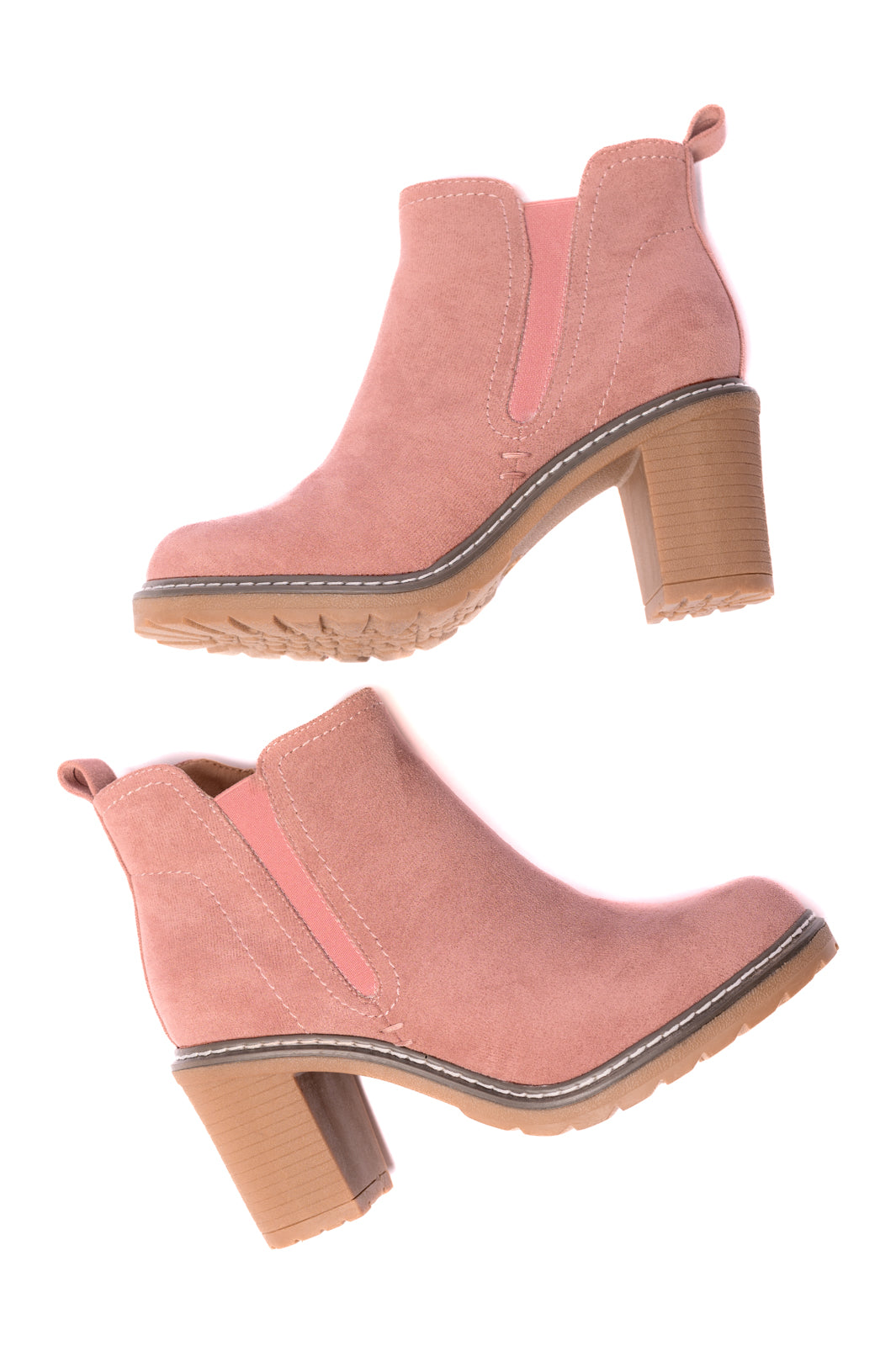 Corky's Bite Me Bootie in Blush Faux Suede